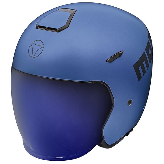 Moto Helmet Double Visor Momo Design AERO Blue Matt Black