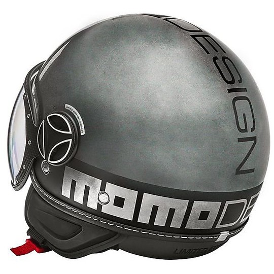Moto Helmet Double Visor Momo Design FGTR EVO Fighter Evo Winter Limited Edition Metal Polished Matte Black