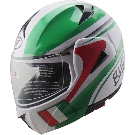 Moto Helmet Modular Steering BHR 705 Sport Doppel Visor Italian Flag