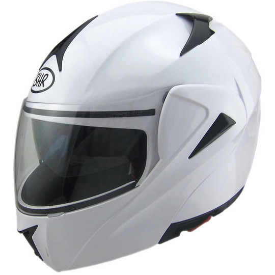 Moto Helmet Modular Steering BHR 705 Sport Doppel Visor Weiß