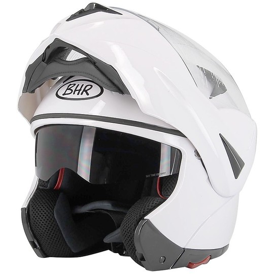 Moto Helmet Modular Steering BHR 705 Sport Doppel Visor Weiß