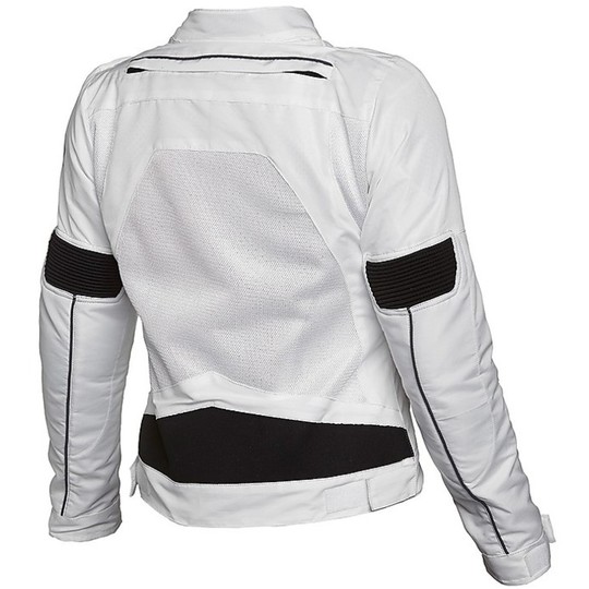 Moto Jacke Donna Summer Stoff Hevik ALFA Perforierte Weiß