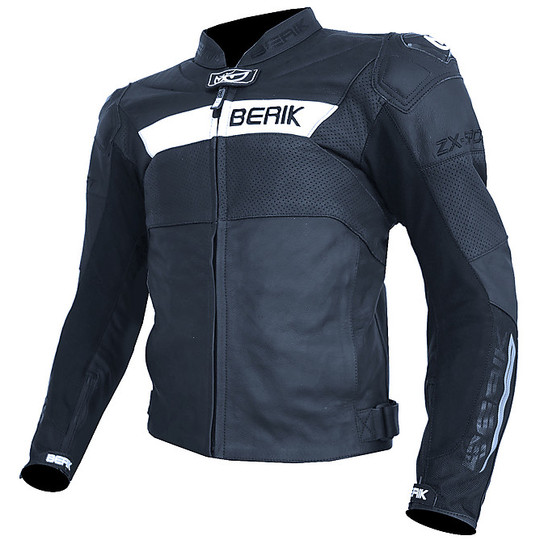 Moto Jacke in Leder Racing Berik 2.0 LJ 10544 Schwarz Grau