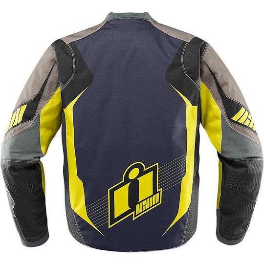 Moto Jacke Jacket Technische Gewebe Icon Overlord Schwarz Gelb