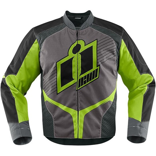 Moto Jacke Jacket Technische Gewebe Icon Overlord-Schwarz-Grün