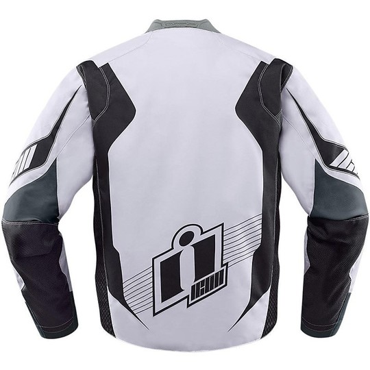 Moto Jacke Jacket Technische Gewebe Icon Overlord Schwarz Weiß