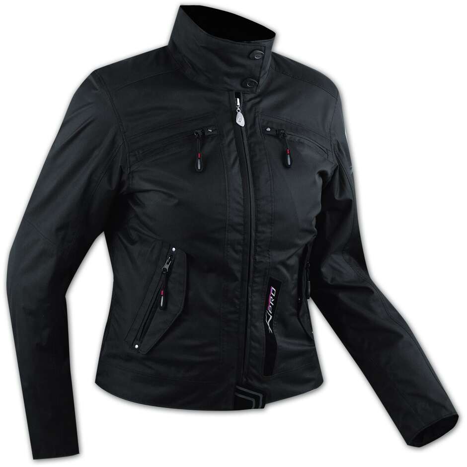 Moto Jacke Stoff A-Pro Sports City Göttin Lady Black