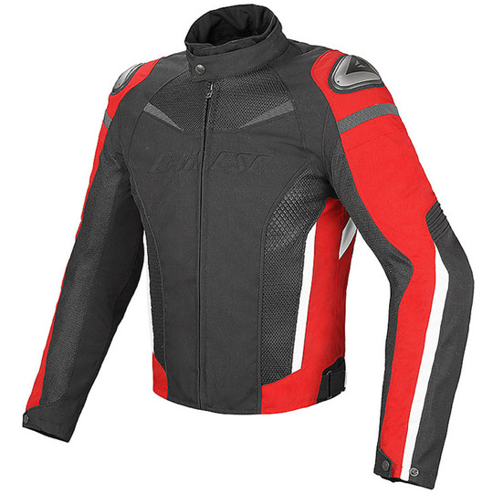 Moto Jacke Stoff Dainese Super Speed ​​D-Dry schwarz / rot / weiß