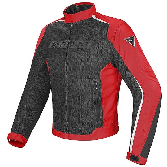 Moto Jacke Stoff Hydra Flux Dainese D-Dry Schwarz Rot Weiß