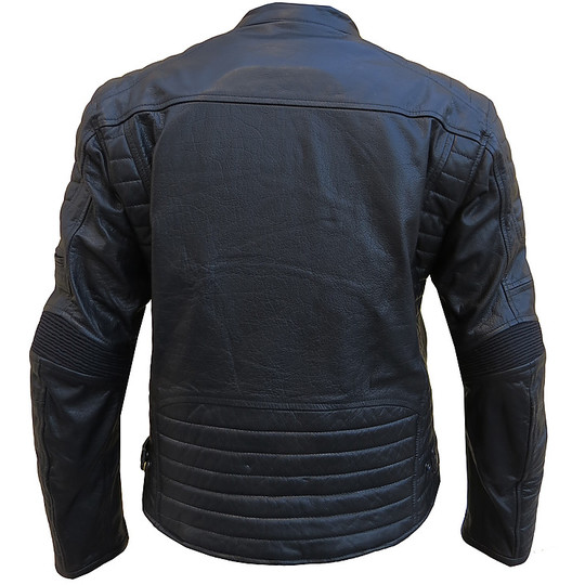Moto Jacke Vintage-Leder Technische -Flash-Schwarz Softest