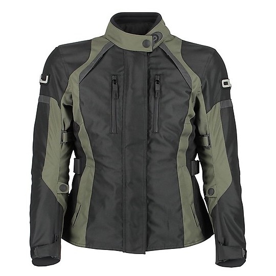 Moto-Jacke von Donna Stoffe Wasserdicht OJ Unstoppable-Schwarz-Grün