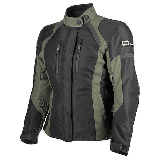 Moto-Jacke von Donna Stoffe Wasserdicht OJ Unstoppable-Schwarz-Grün