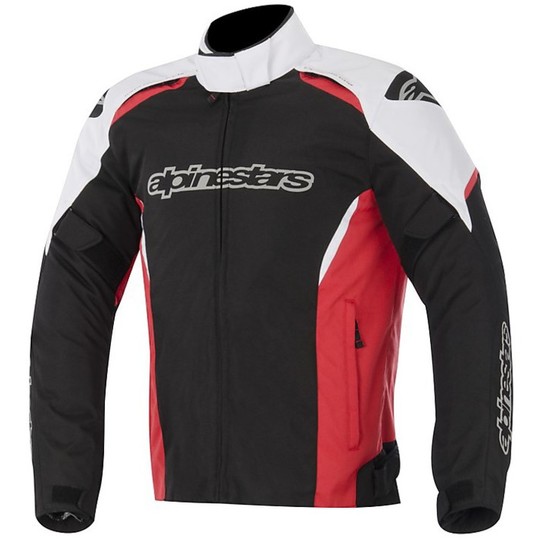 Moto Jacket Alpinestars Gunner Fabric Waterproof 2015 Black White Red