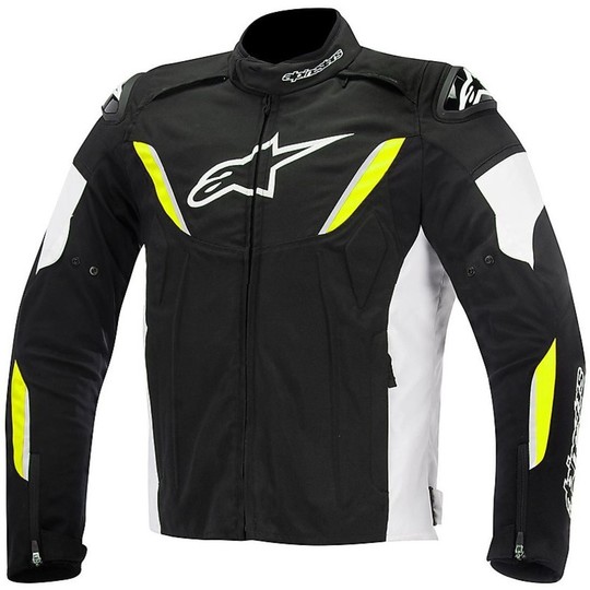 Moto Jacket Alpinestars T-GP technical R Waterproof Textile Jacket Black White Yellow Fluo
