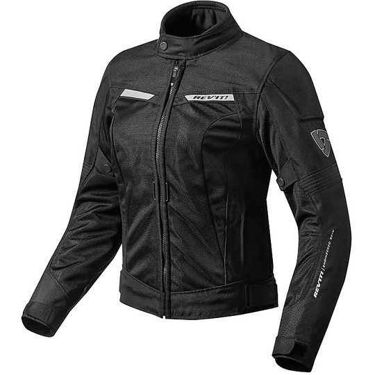Moto jacket by Donna Summer Traforato AIRWAVE Rev'it Lady Black