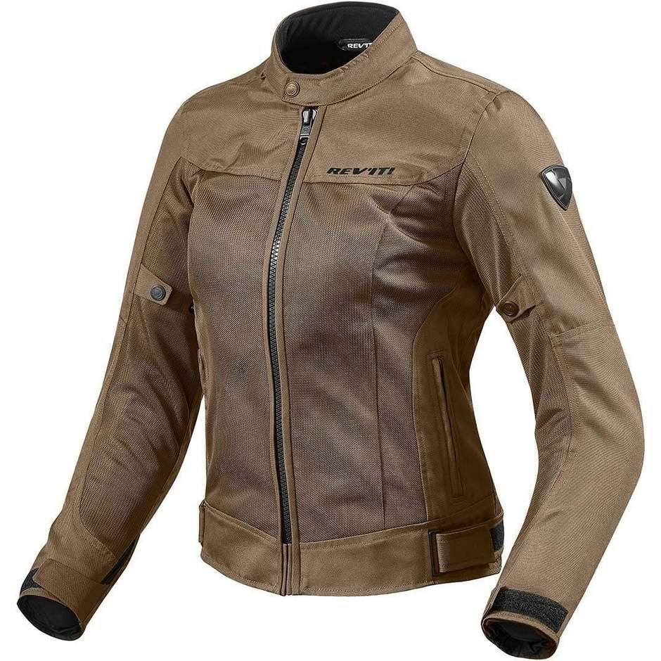 Moto jacket by Donna Summer Traforato Rev'it ECLIPSE Lady Brown