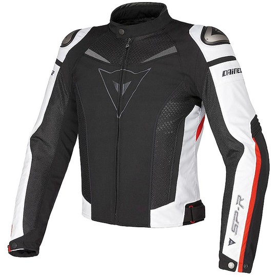 Moto jacket Dainese Super Speed ​​Tex Black White Red