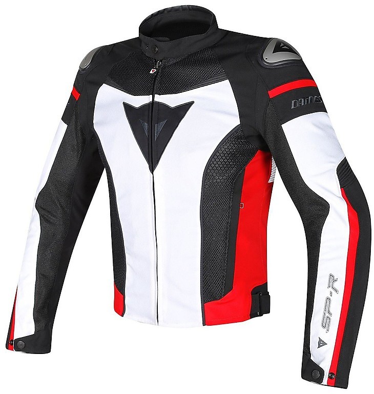 Moto jacket Dainese Super Speed ​​Tex White Black Red For Sale
