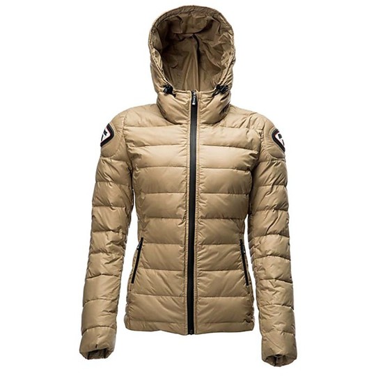 Moto Jacket Down Jacket Blauer Easy Winter Lady With Beige Protections