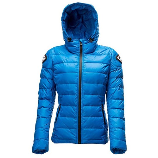 Moto Jacket Down Jacket Blauer Easy Winter Lady With Blue Protections