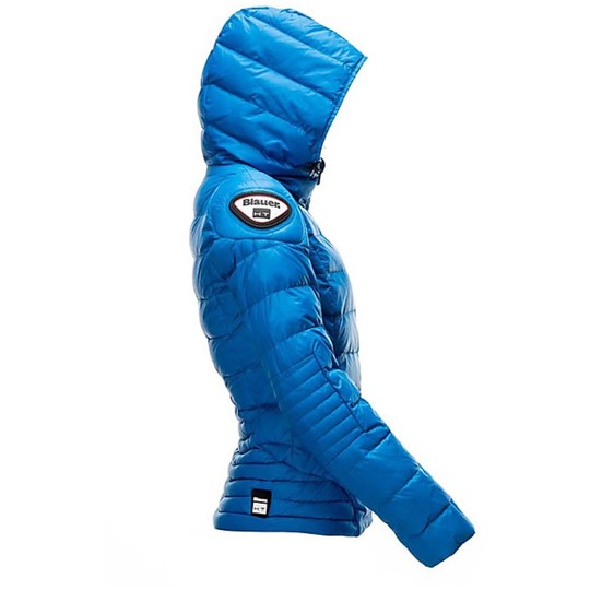 Moto Jacket Down Jacket Blauer Easy Winter Lady With Blue Protections