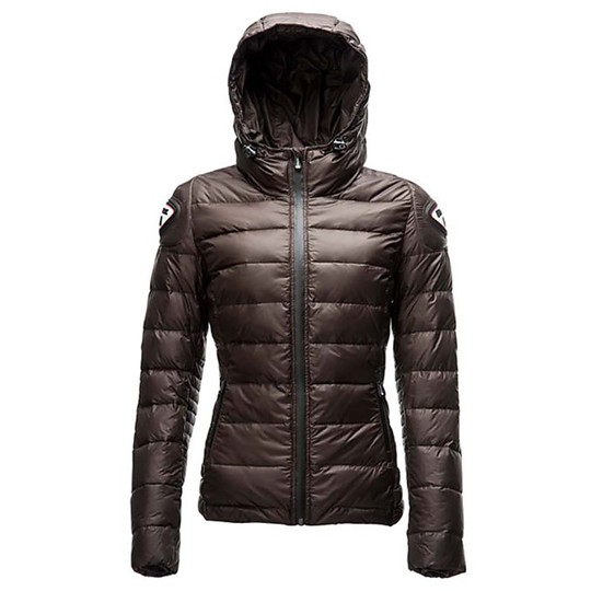 Moto Jacket Down Jacket Blauer Easy Winter Lady With Brown Protections