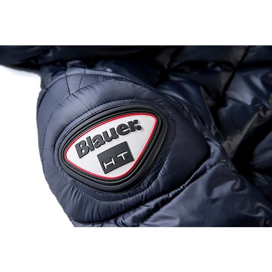 Moto Jacket Down Jacket Blauer Easy Winter Man With Black Caps