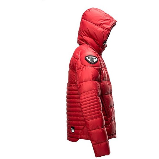 Moto Jacket Down Jacket Blauer Easy Winter Man With Red Guards