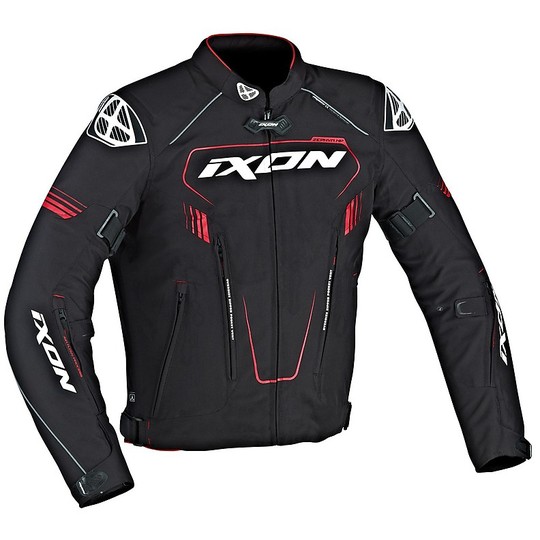 Moto jacket Fabric 3-Layer Ixon Zephyr Hp Black White Red
