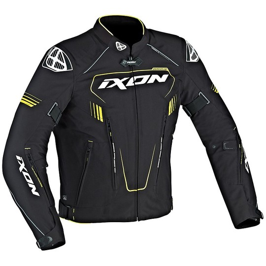 Moto jacket Fabric 3-Layer Ixon Zephyr Hp Black White Yellow Vivo