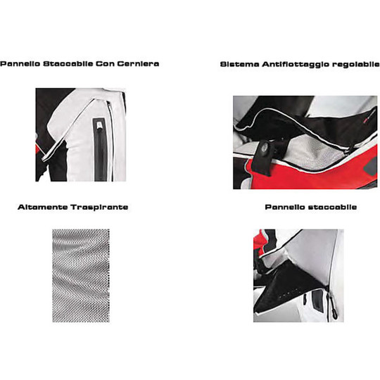 Moto Jacket Fabric A-Pro Evo Model Areotech Three in one gray