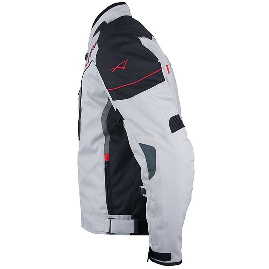 Moto jacket Fabric A-Pro Silver Sport Booster