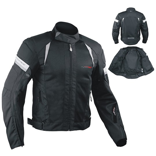 Moto Jacket Fabric A-Pro Summer Black Perforated Eolo