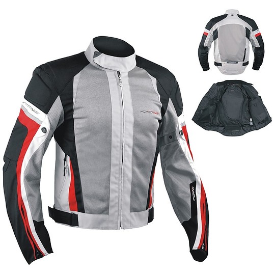 Moto Jacket Fabric A-Pro Summer Perforated Aeolus Grau / Rot