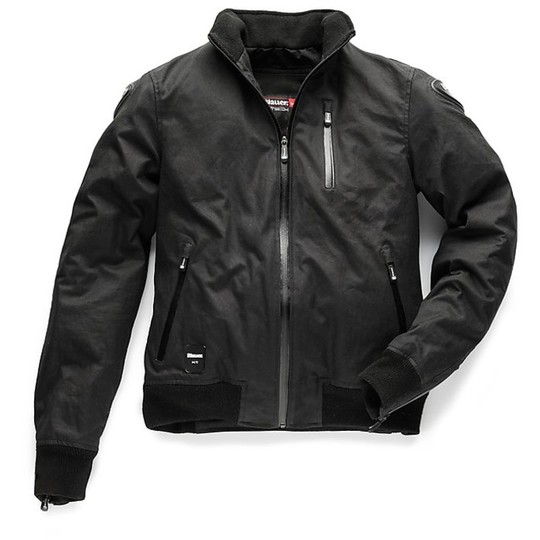 Moto jacket fabric Blauer Indirect Fabric Black