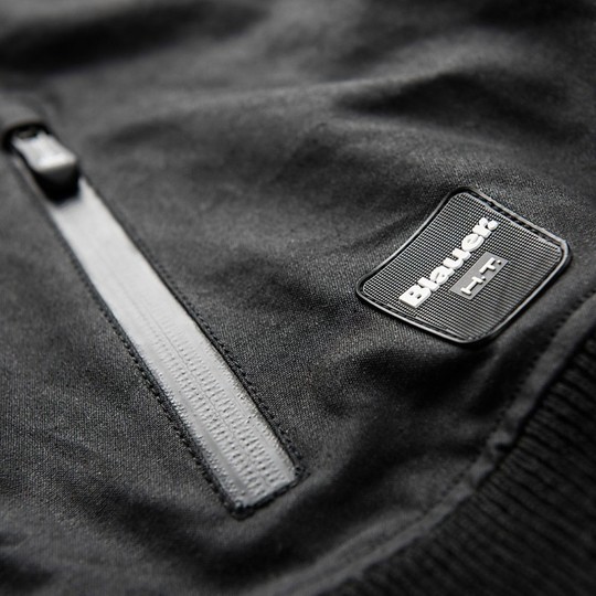 Moto jacket fabric Blauer Indirect Fabric Black