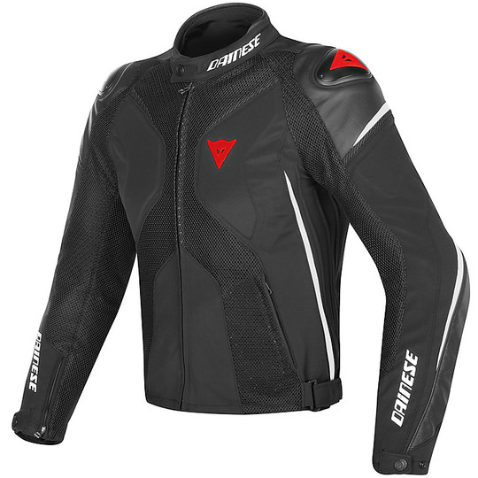 Moto jacket Fabric Dainese Super Rider D-Dry Black White Red