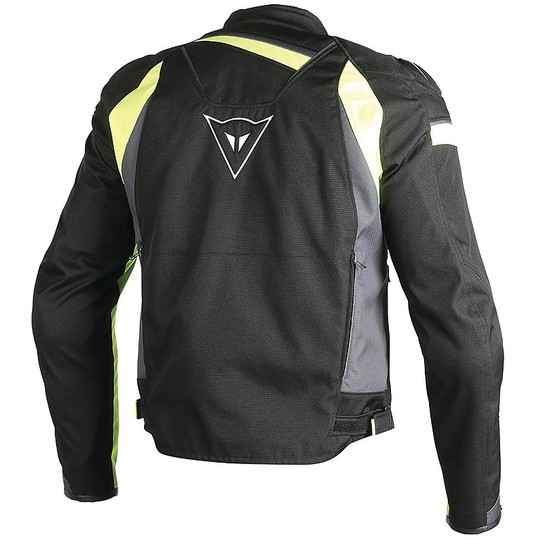 Moto jacket Fabric Dainese Veloster Tex Black Fluo Yellow