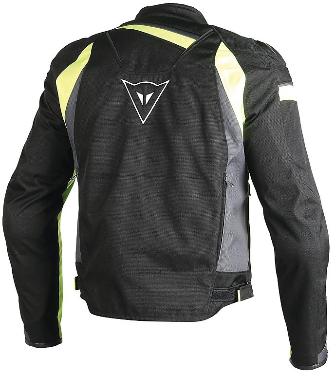 Moto jacket Fabric Dainese Veloster Tex Black Fluo Yellow For Sale ...