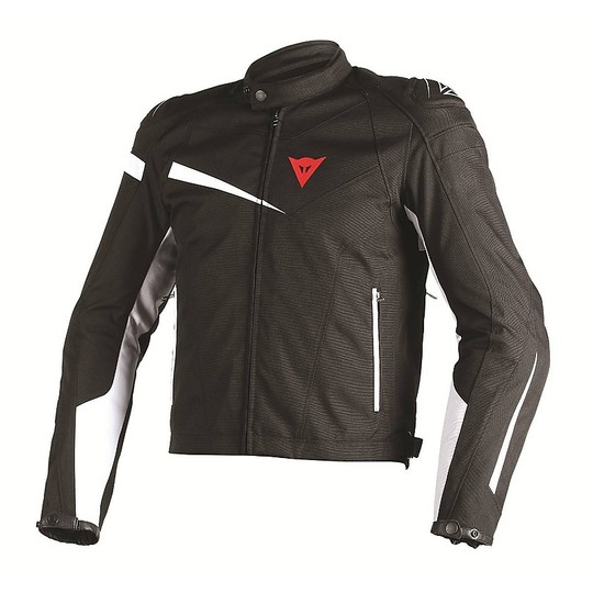 Moto jacket Fabric Dainese Veloster Tex Black White