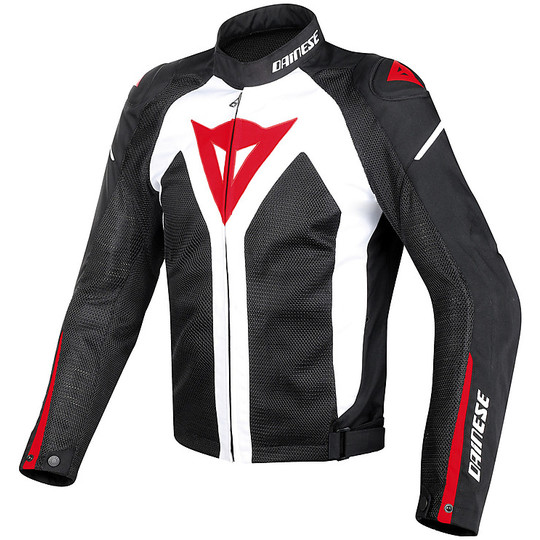 Moto jacket Fabric Hyper Dainese D-Dry Flux White Black Red