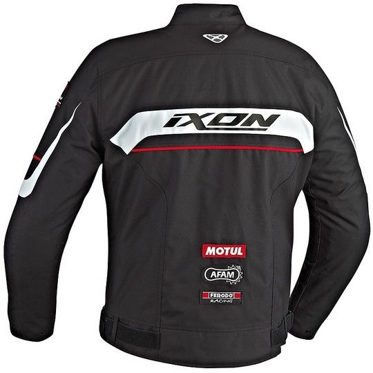 Moto jacket Fabric Ixon Matrix Black White Red