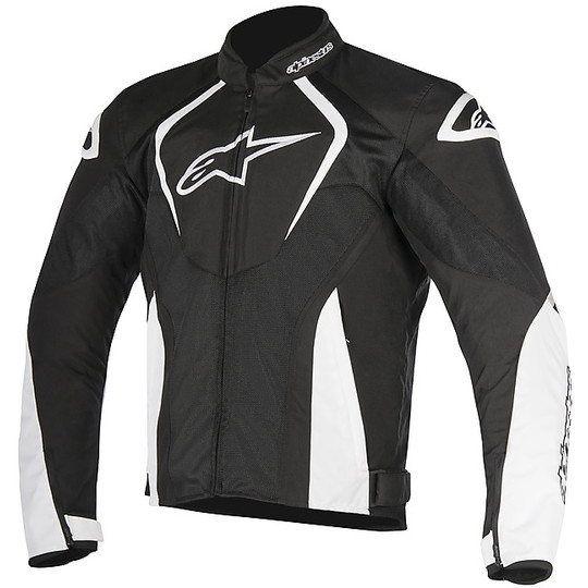 Moto jacket Fabric Perforated Alpinestars T-AIR JAWS v2 Black White