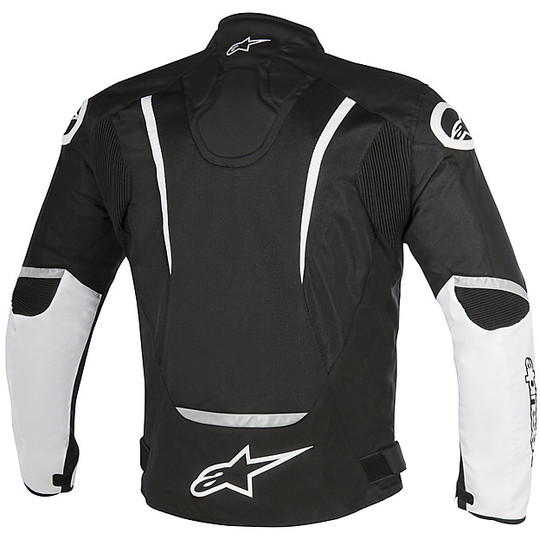 Moto jacket Fabric Perforated Alpinestars T-AIR JAWS v2 Black White