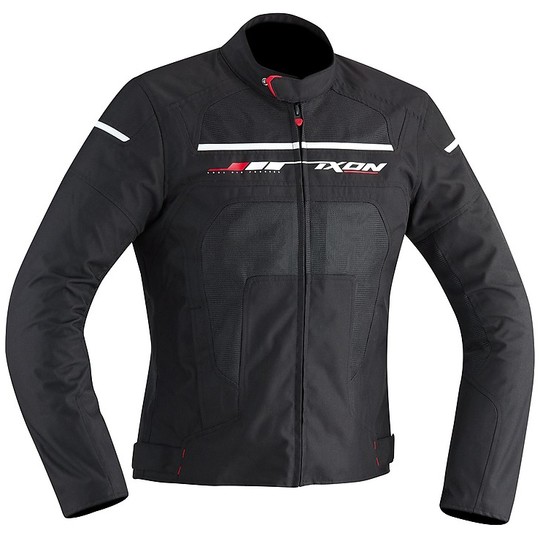Moto jacket Fabric Traforato Ixon HELIOS Black White Red