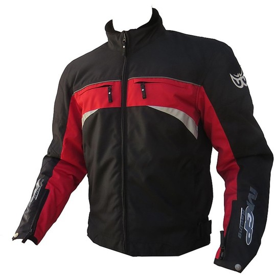 Moto Jacket Fabric von MGP Berik Modell Nj-4705 Schwarz Rot