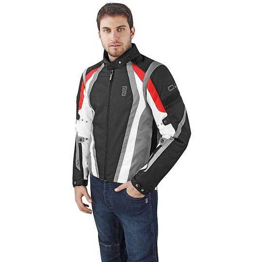 Moto jacket Fabric Waterproof OJ Active Black Red