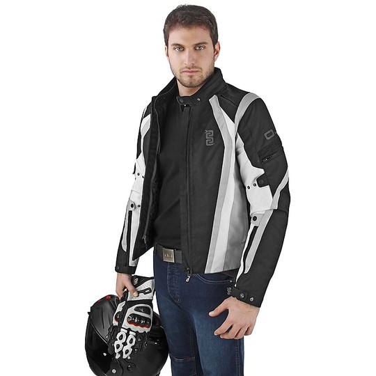 Moto jacket Fabric Waterproof OJ Active Black White