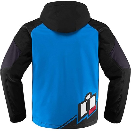Moto jacket Icon Technical Fabric softshel Team Merc Black Blue