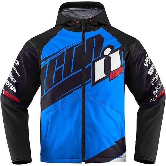 Moto jacket Icon Technical Fabric softshel Team Merc Ligth Blue